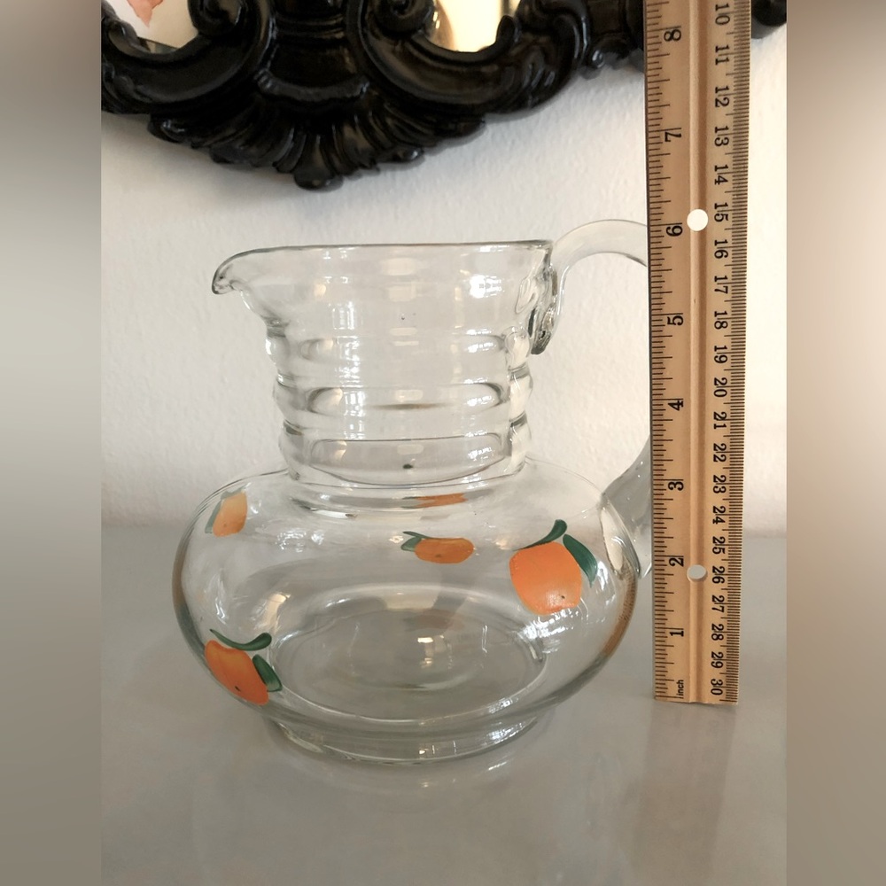 ANCHOR HOCKING Vintage Orange Juice Pitcher and 6 glasses. - Picture 5 of 8